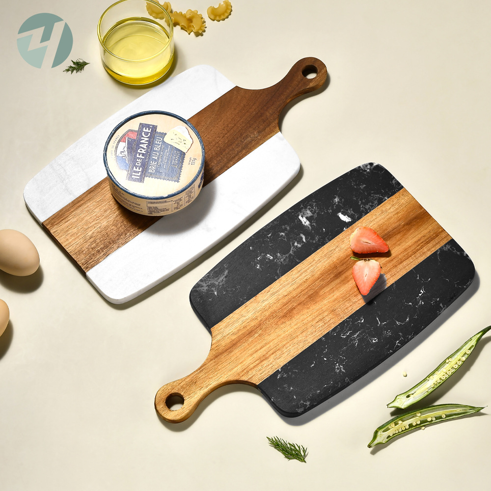 Mahogany Wood Grain Cutting Bo - đánh giá và giá Marble Serving Board