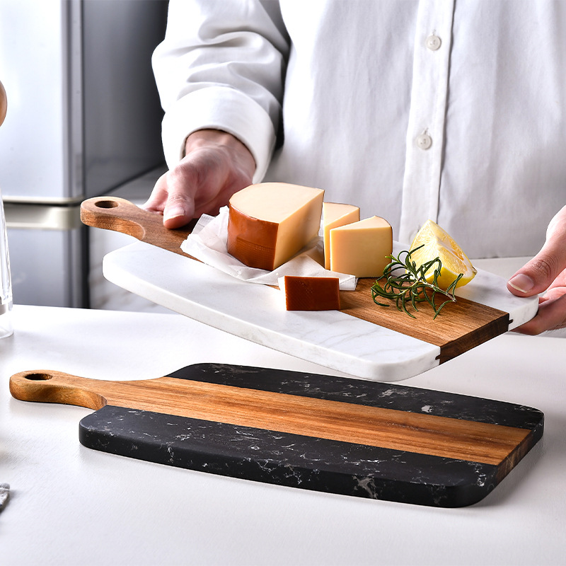 Mahogany Wood Grain Cutting Bo - đánh giá và giá Marble Serving Board