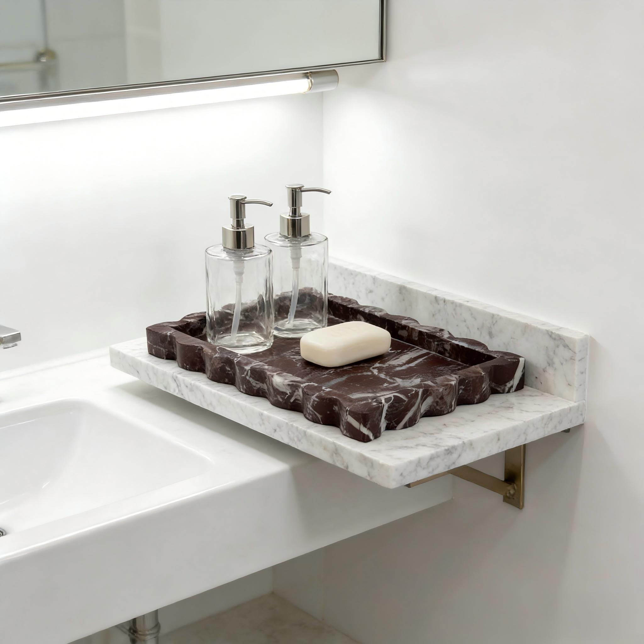 Natural Purple Ross Scalloped  - đánh giá và giá Marble Serving Board