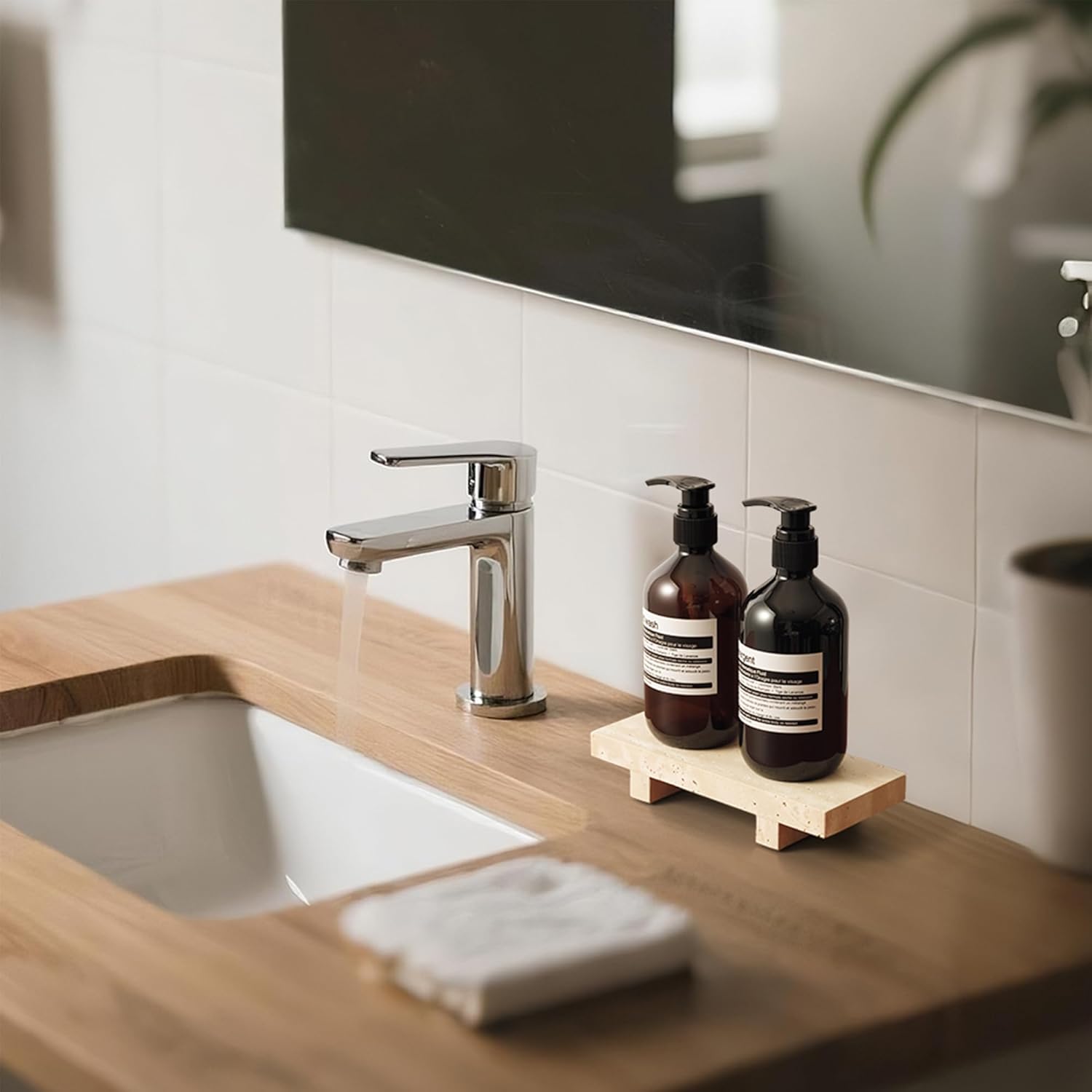 Travertine Footed Tray for Kit - đánh giá và giá Marble Serving Board