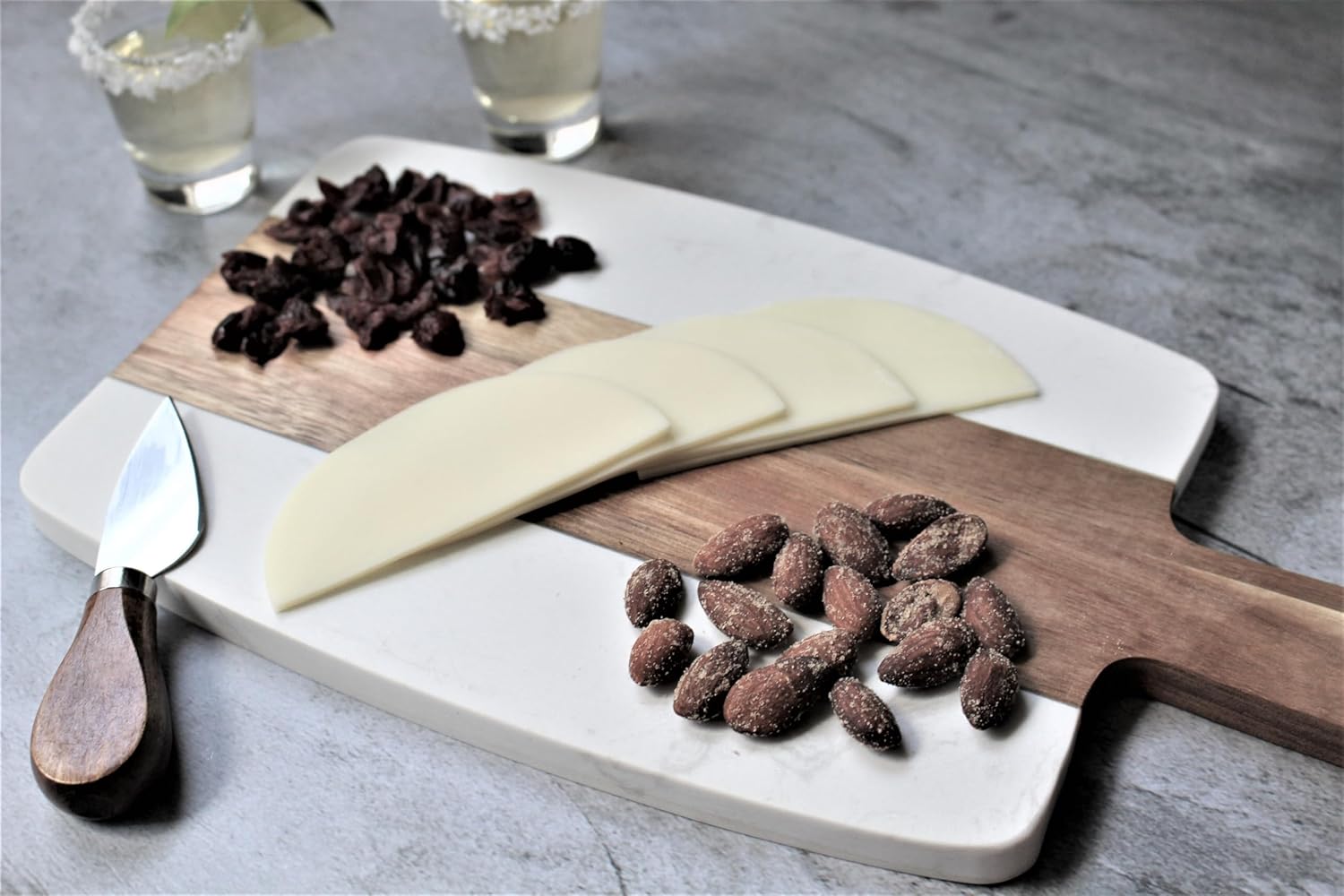 Pack of 10 Marble and Wood Cut - đánh giá và giá Marble Serving Board