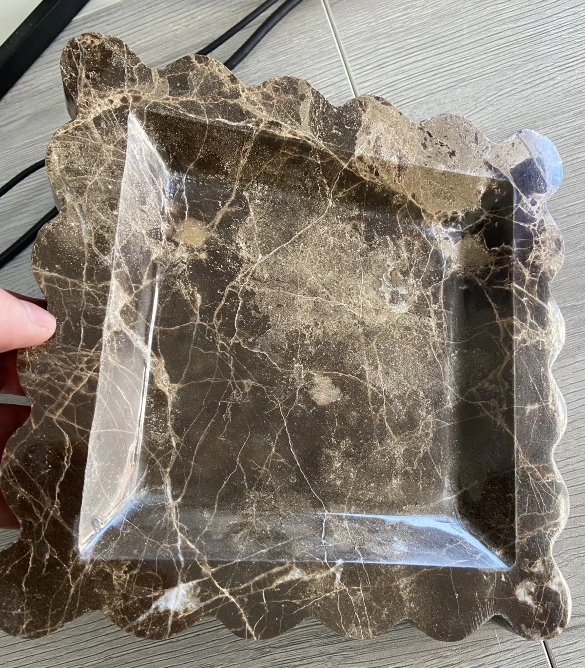 VUÔNG Sò Điệp Khay Travertine  - đánh giá và giá Marble Serving Board