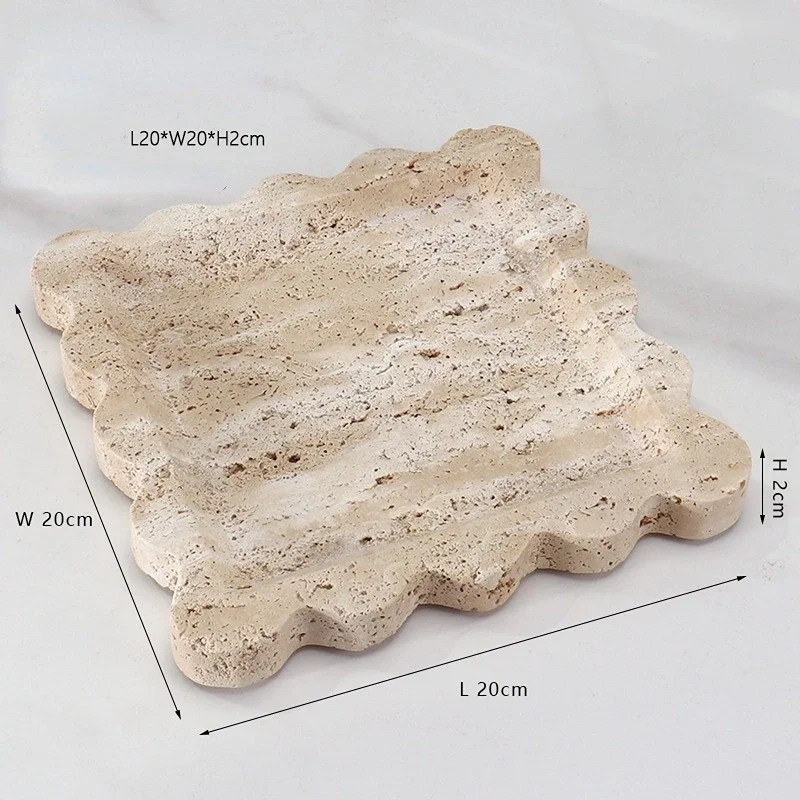VUÔNG Sò Điệp Khay Travertine  - đánh giá và giá Marble Serving Board