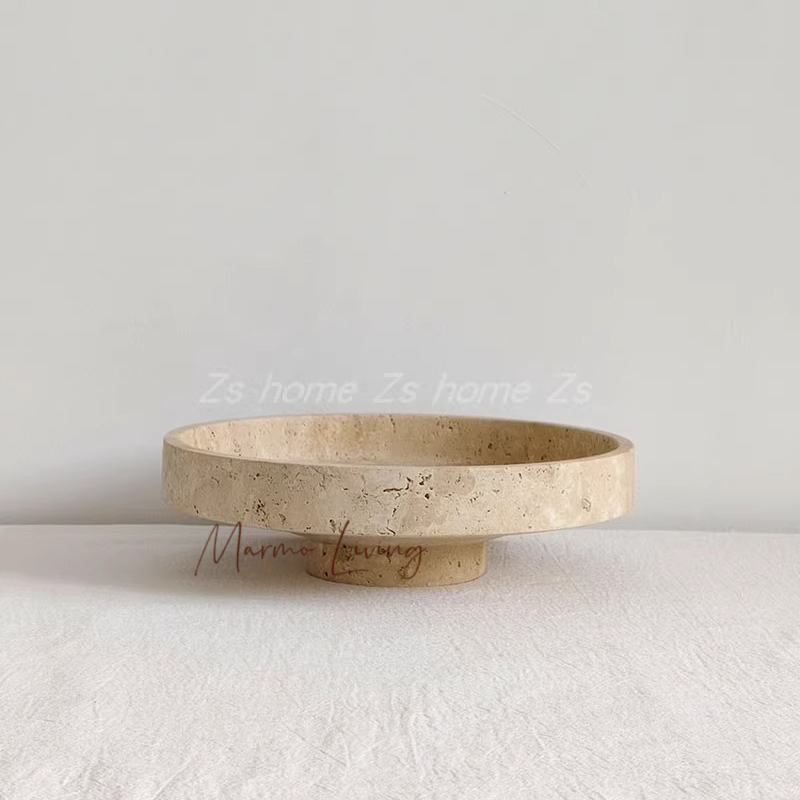 Beige Travertine Bowl Wabi Sab - đánh giá và giá Marble Serving Board